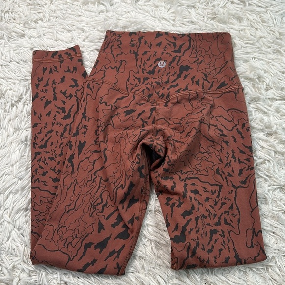 Lululemon Align High-Rise Pant 25" Camo Contour Jacquard Ancient Copper Graphite - Picture 3 of 5